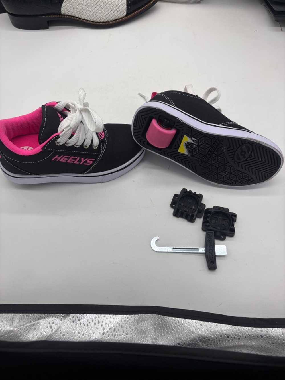 Heelys Black and Pink Kids' Wheeled Sneakers